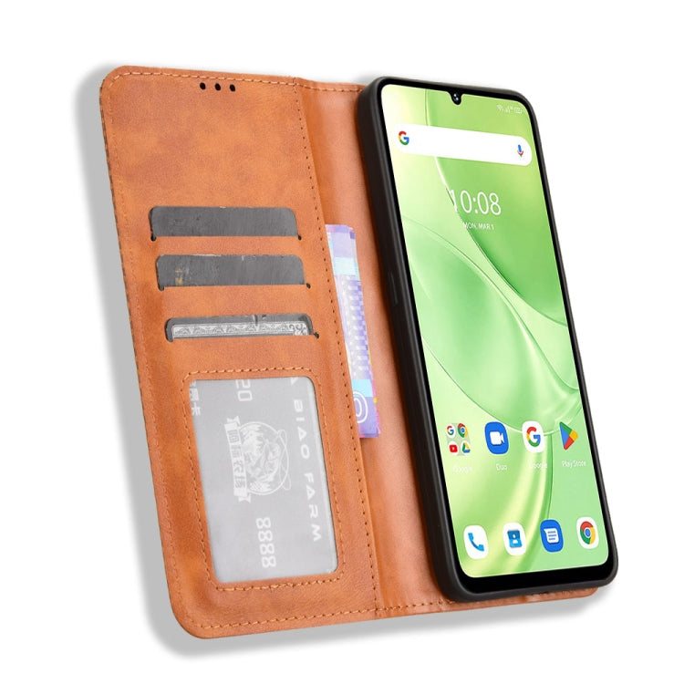 For Umidigi G9 5G Magnetic Buckle Retro Texture Leather Phone Case