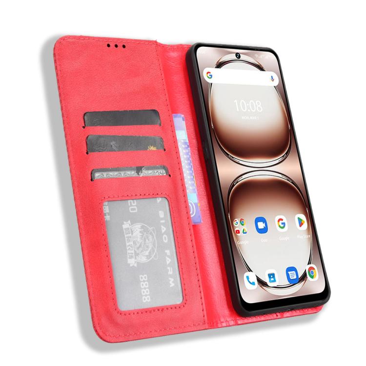 For Umidigi Note 100 / Note 100A Magnetic Buckle Retro Texture Leather Phone Case