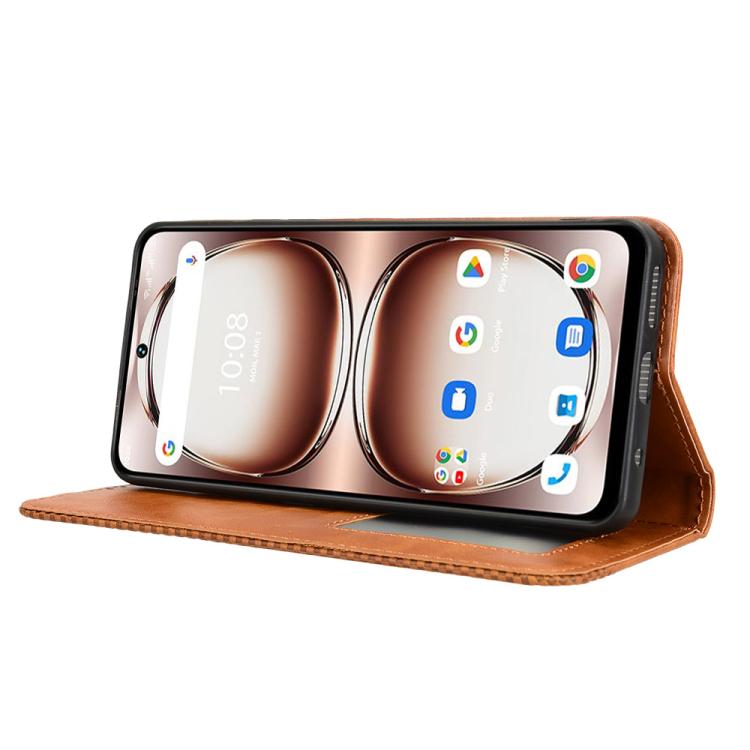For Umidigi Note 100 / Note 100A Magnetic Buckle Retro Texture Leather Phone Case