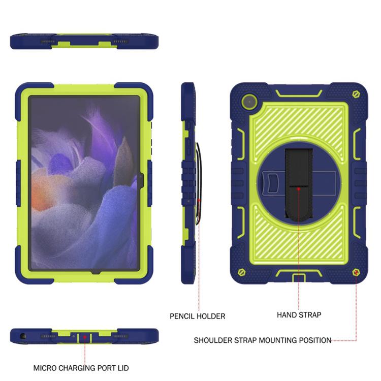For Samsung Galaxy Tab A11+ 360 Degree Rotation PC Contrast Silicone Tablet Case