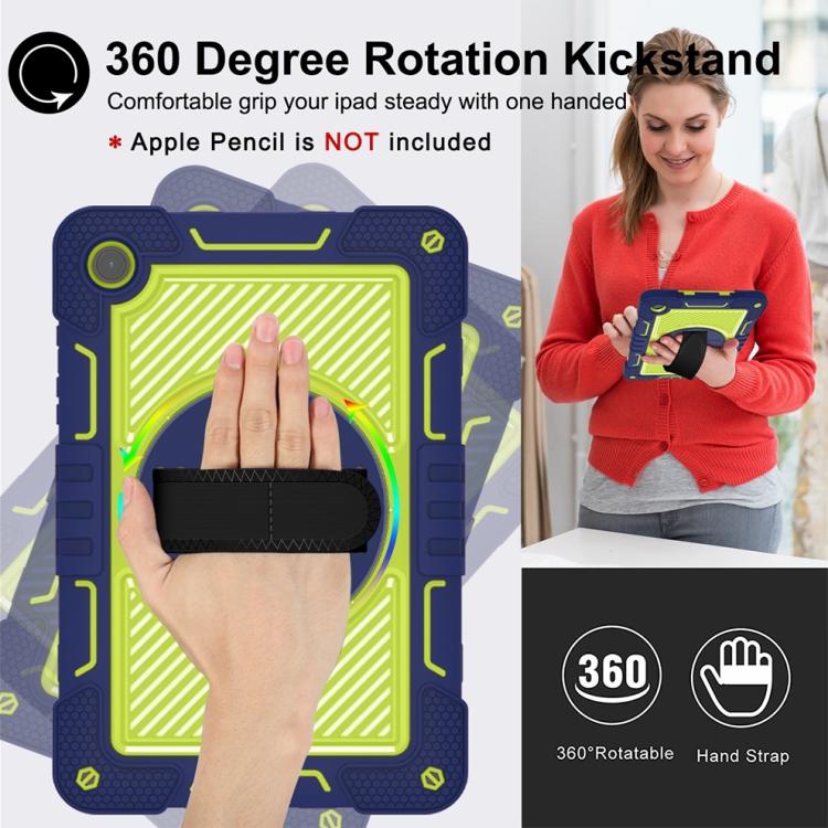 For Samsung Galaxy Tab A11+ 360 Degree Rotation PC Contrast Silicone Tablet Case