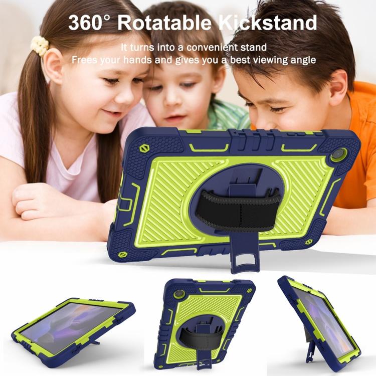 For Samsung Galaxy Tab A11+ 360 Degree Rotation PC Contrast Silicone Tablet Case