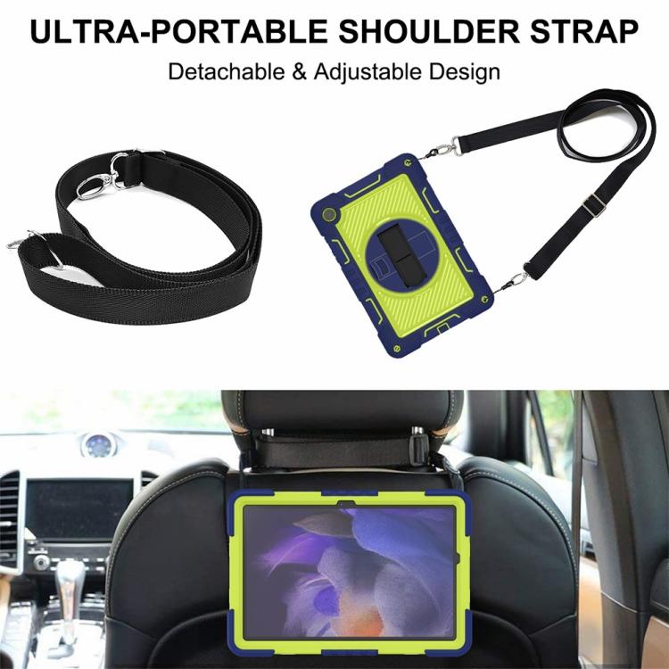 For Samsung Galaxy Tab A11+ 360 Degree Rotation PC Contrast Silicone Tablet Case