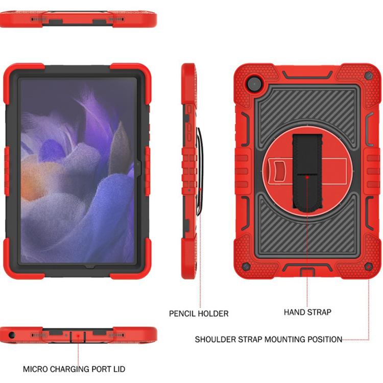 For Samsung Galaxy Tab A11+ 360 Degree Rotation PC Contrast Silicone Tablet Case