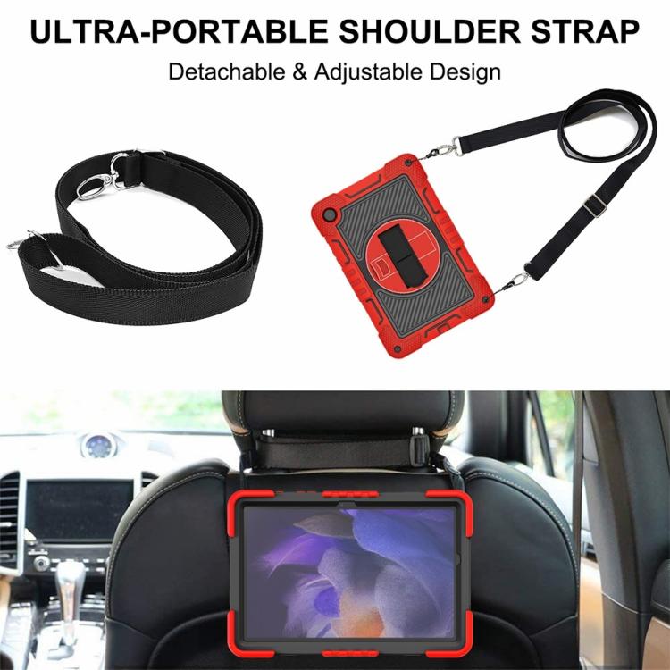 For Samsung Galaxy Tab A11+ 360 Degree Rotation PC Contrast Silicone Tablet Case