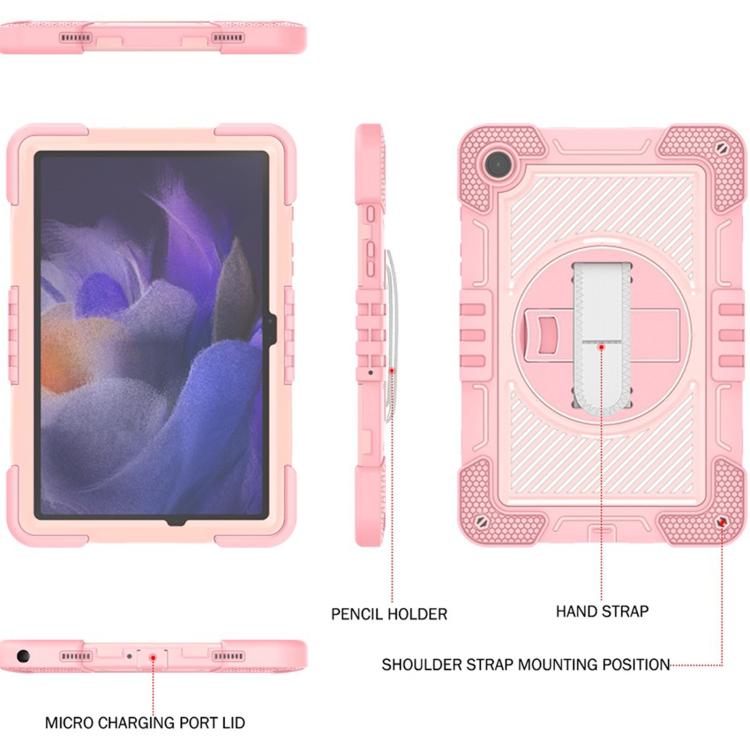 For Samsung Galaxy Tab A11+ 360 Degree Rotation PC Contrast Silicone Tablet Case