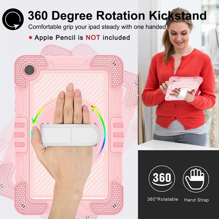 For Samsung Galaxy Tab A11+ 360 Degree Rotation PC Contrast Silicone Tablet Case