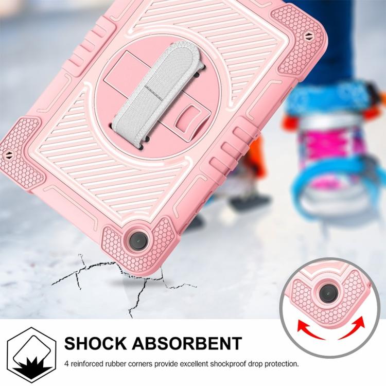 For Samsung Galaxy Tab A11+ 360 Degree Rotation PC Contrast Silicone Tablet Case