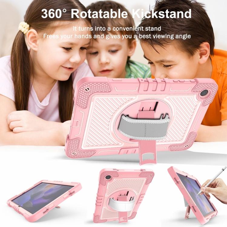 For Samsung Galaxy Tab A11+ 360 Degree Rotation PC Contrast Silicone Tablet Case