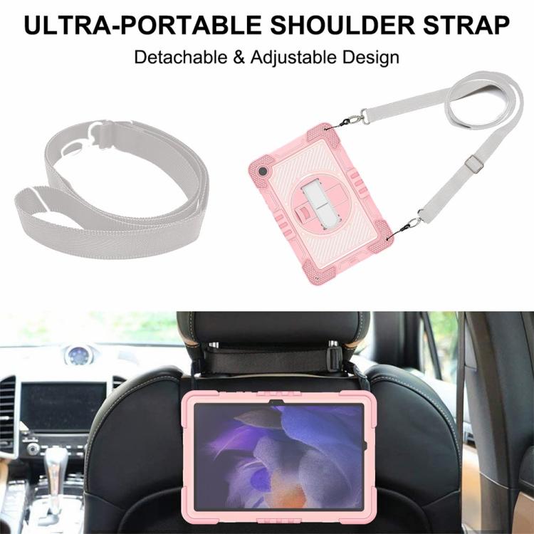 For Samsung Galaxy Tab A11+ 360 Degree Rotation PC Contrast Silicone Tablet Case