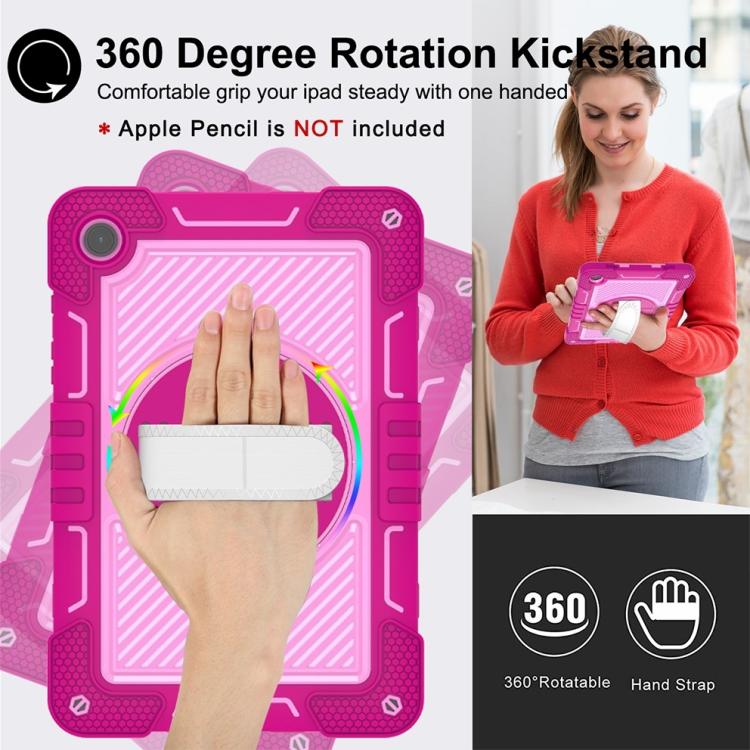For Samsung Galaxy Tab A11+ 360 Degree Rotation PC Contrast Silicone Tablet Case