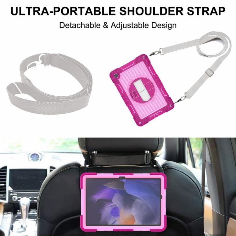 For Samsung Galaxy Tab A11+ 360 Degree Rotation PC Contrast Silicone Tablet Case