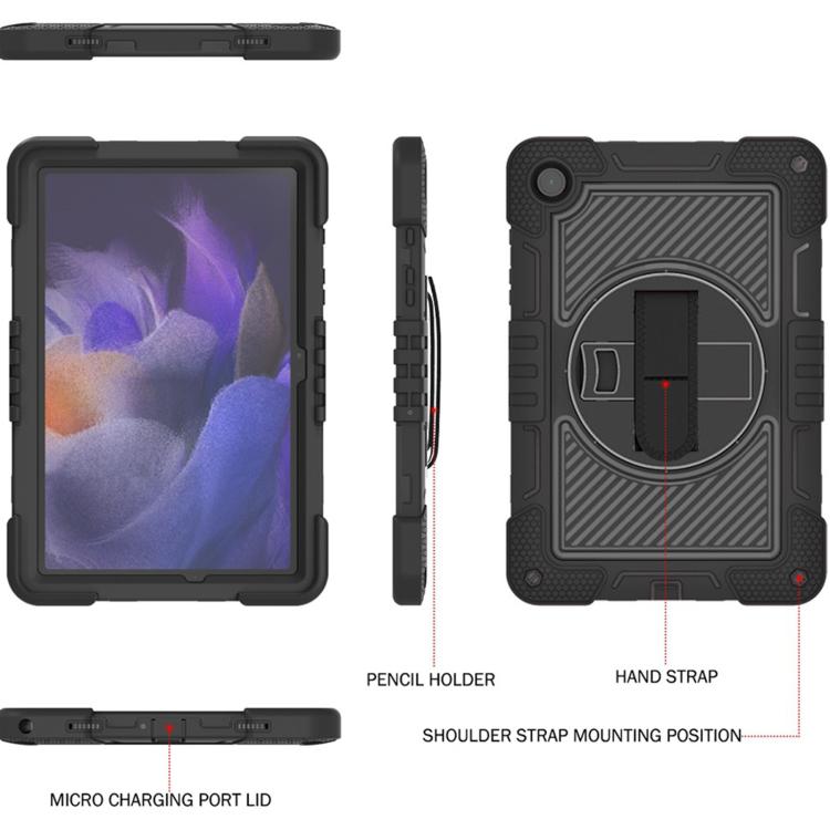 For Samsung Galaxy Tab A11+ 360 Degree Rotation PC Contrast Silicone Tablet Case