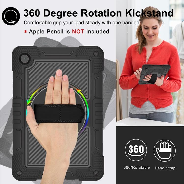 For Samsung Galaxy Tab A11+ 360 Degree Rotation PC Contrast Silicone Tablet Case