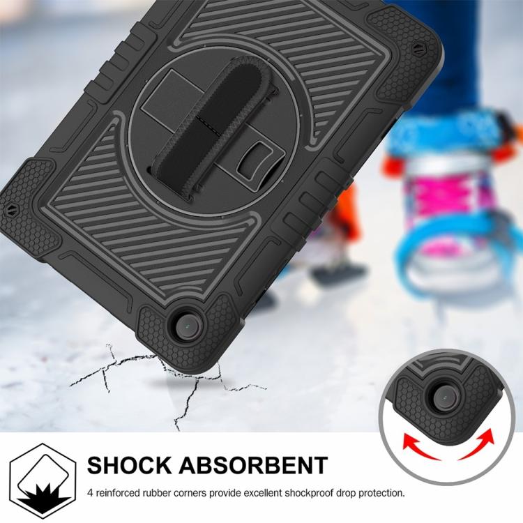 For Samsung Galaxy Tab A11+ 360 Degree Rotation PC Contrast Silicone Tablet Case