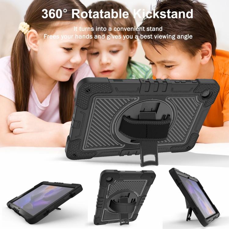 For Samsung Galaxy Tab A11+ 360 Degree Rotation PC Contrast Silicone Tablet Case