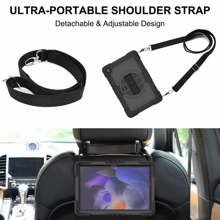 For Samsung Galaxy Tab A11+ 360 Degree Rotation PC Contrast Silicone Tablet Case