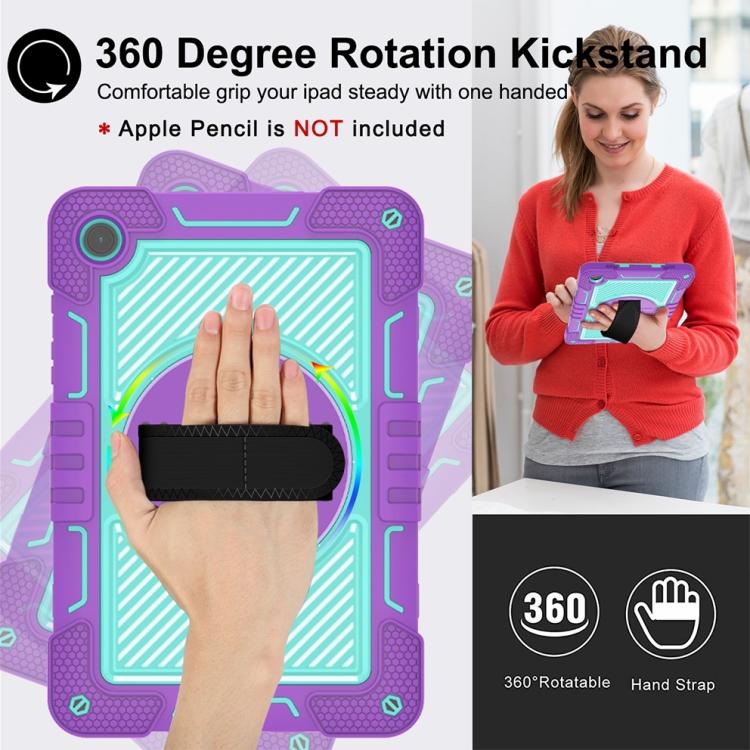 For Samsung Galaxy Tab A11+ 360 Degree Rotation PC Contrast Silicone Tablet Case