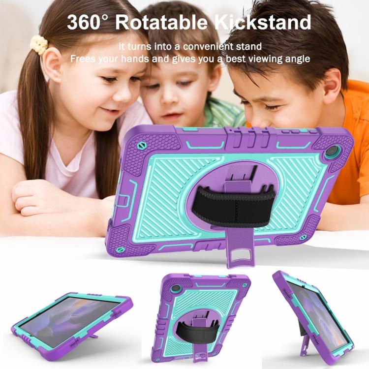 For Samsung Galaxy Tab A11+ 360 Degree Rotation PC Contrast Silicone Tablet Case