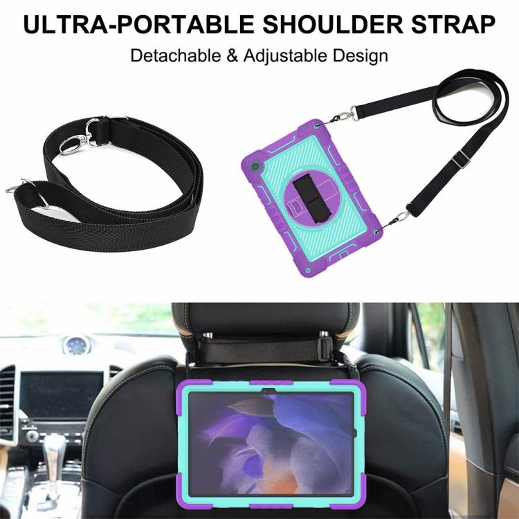 For Samsung Galaxy Tab A11+ 360 Degree Rotation PC Contrast Silicone Tablet Case