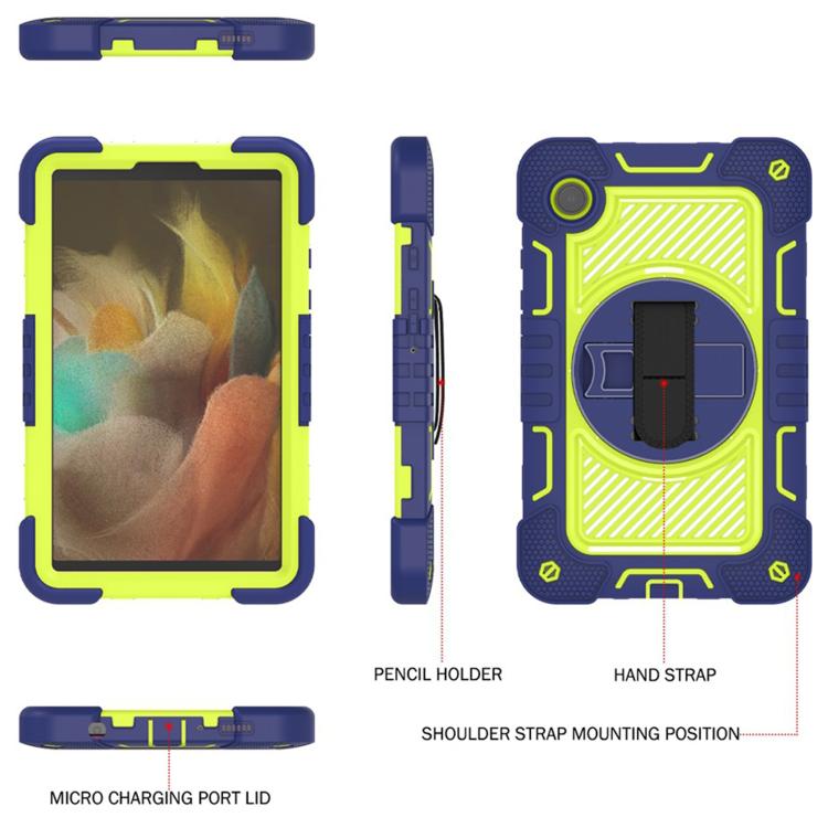 For Samsung Galaxy Tab A11 360 Degree Rotation PC Contrast Silicone Tablet Case