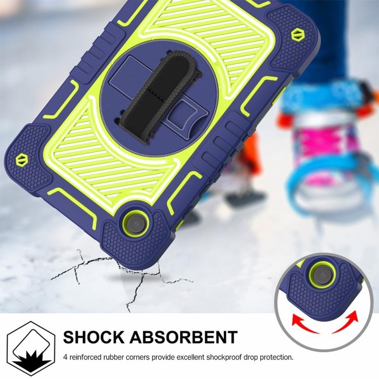 For Samsung Galaxy Tab A11 360 Degree Rotation PC Contrast Silicone Tablet Case