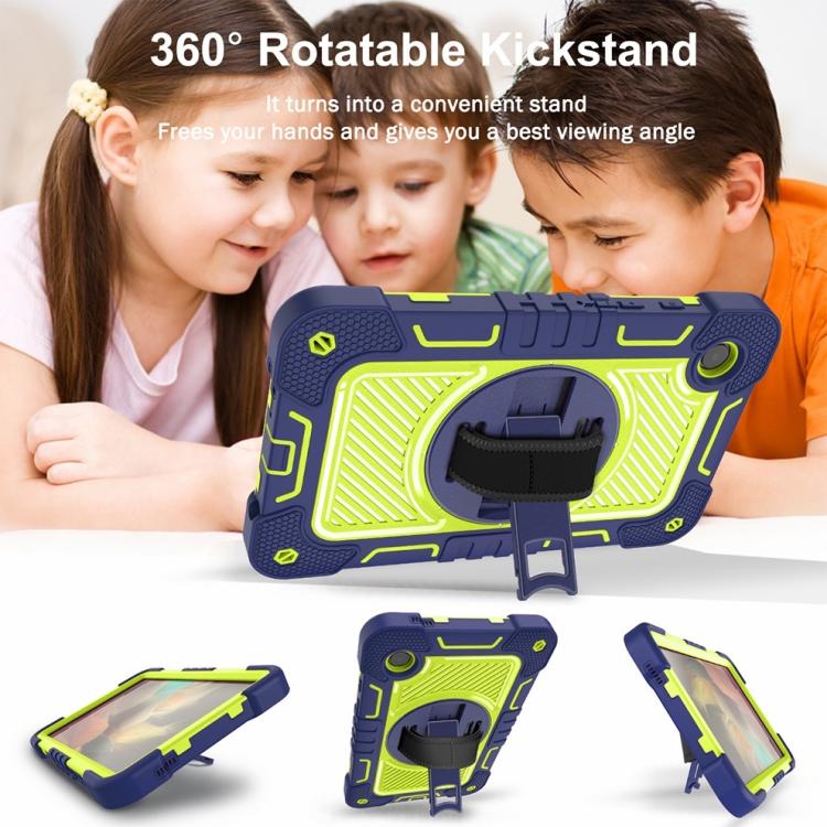 For Samsung Galaxy Tab A11 360 Degree Rotation PC Contrast Silicone Tablet Case