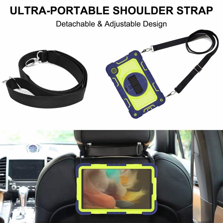 For Samsung Galaxy Tab A11 360 Degree Rotation PC Contrast Silicone Tablet Case
