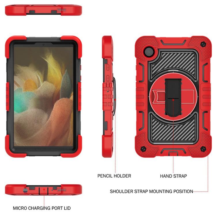 For Samsung Galaxy Tab A11 360 Degree Rotation PC Contrast Silicone Tablet Case