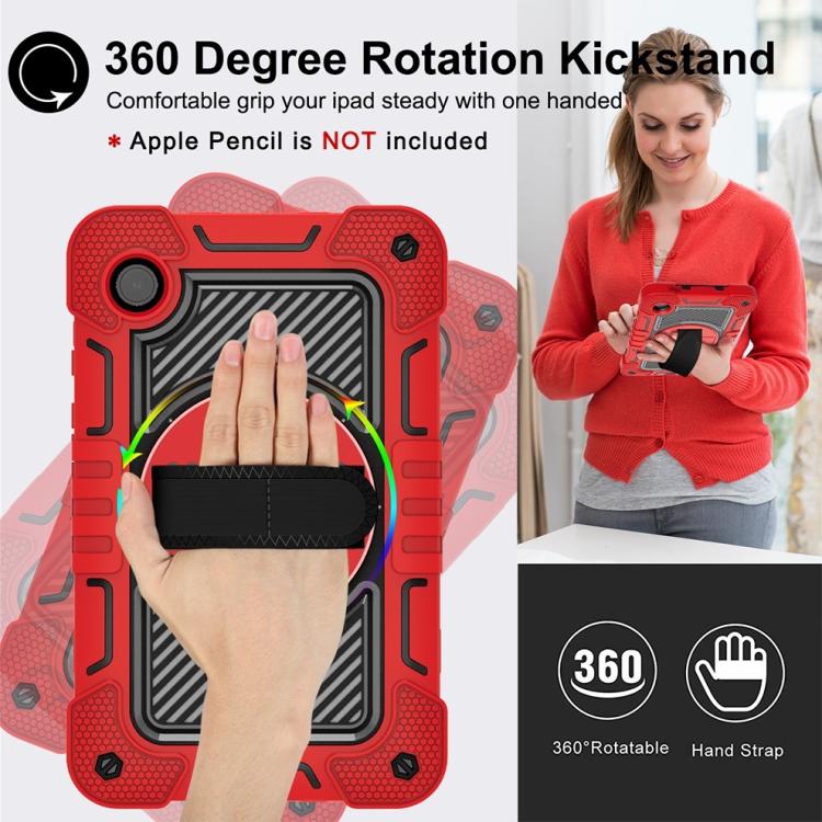 For Samsung Galaxy Tab A11 360 Degree Rotation PC Contrast Silicone Tablet Case