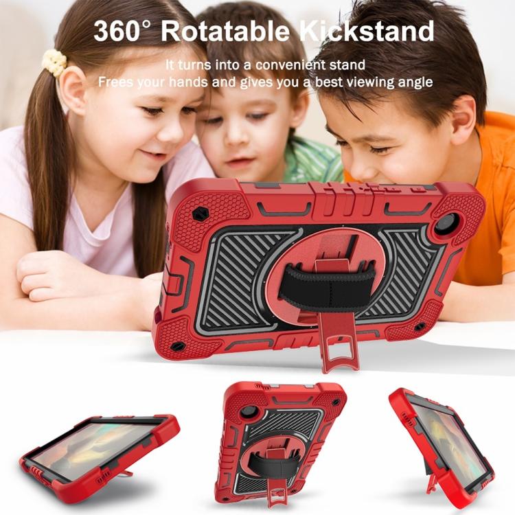 For Samsung Galaxy Tab A11 360 Degree Rotation PC Contrast Silicone Tablet Case