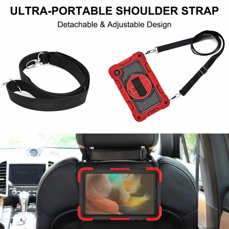 For Samsung Galaxy Tab A11 360 Degree Rotation PC Contrast Silicone Tablet Case
