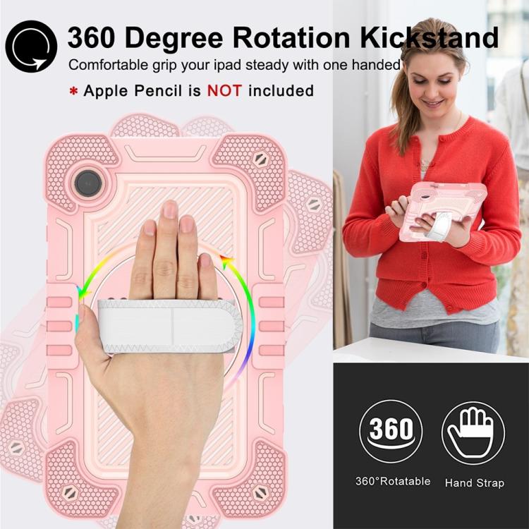 For Samsung Galaxy Tab A11 360 Degree Rotation PC Contrast Silicone Tablet Case