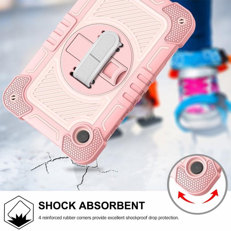 For Samsung Galaxy Tab A11 360 Degree Rotation PC Contrast Silicone Tablet Case
