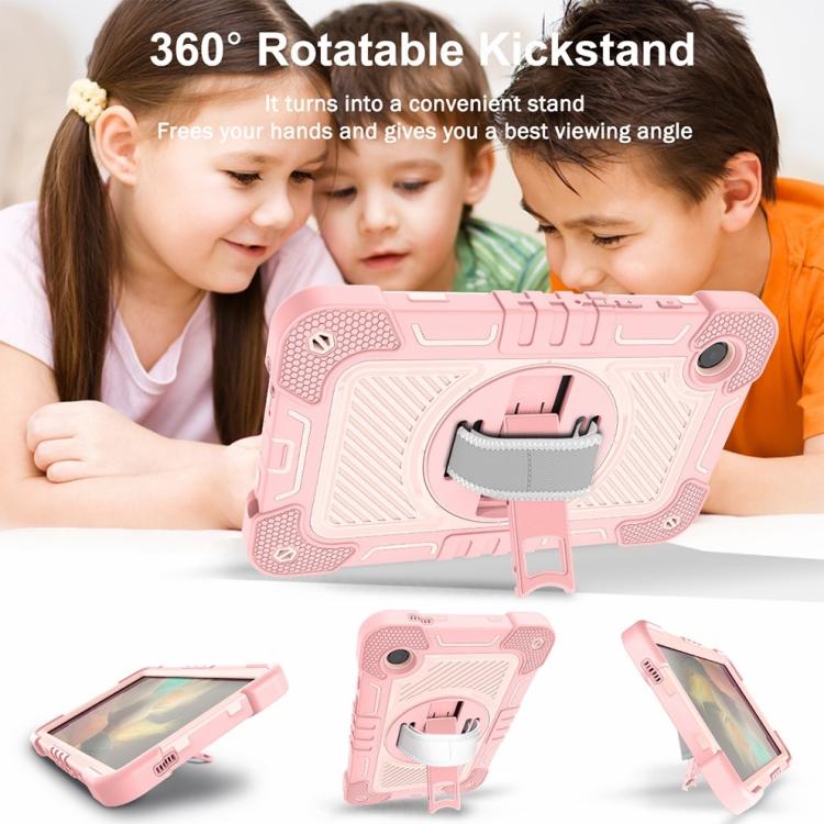For Samsung Galaxy Tab A11 360 Degree Rotation PC Contrast Silicone Tablet Case