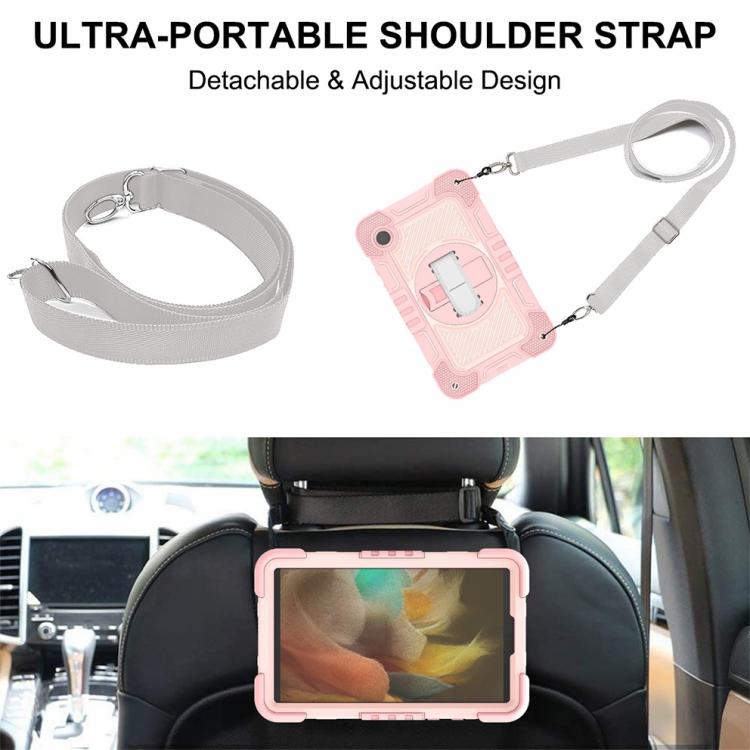 For Samsung Galaxy Tab A11 360 Degree Rotation PC Contrast Silicone Tablet Case