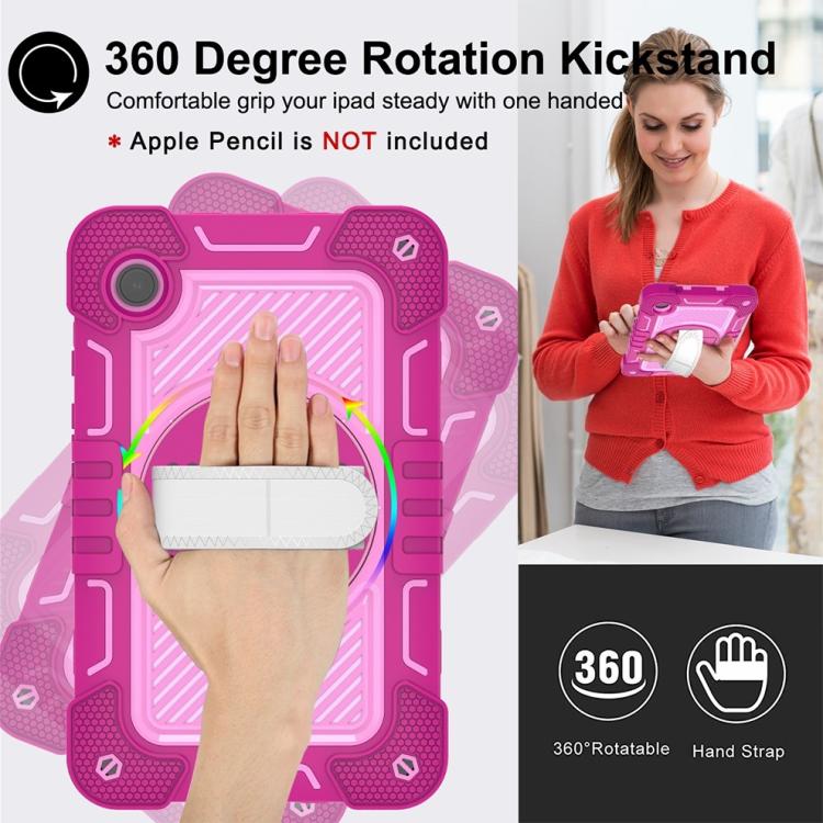 For Samsung Galaxy Tab A11 360 Degree Rotation PC Contrast Silicone Tablet Case