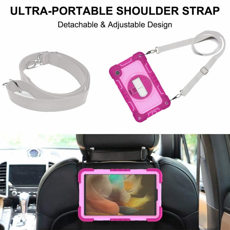 For Samsung Galaxy Tab A11 360 Degree Rotation PC Contrast Silicone Tablet Case