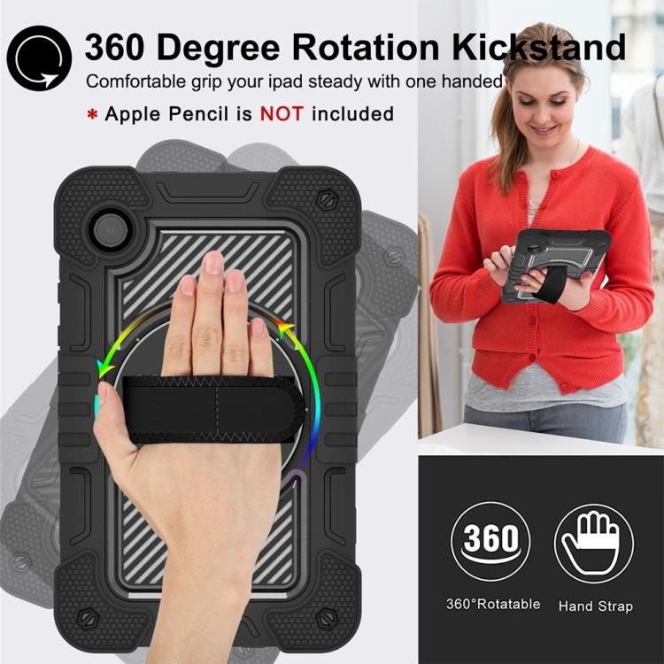For Samsung Galaxy Tab A11 360 Degree Rotation PC Contrast Silicone Tablet Case