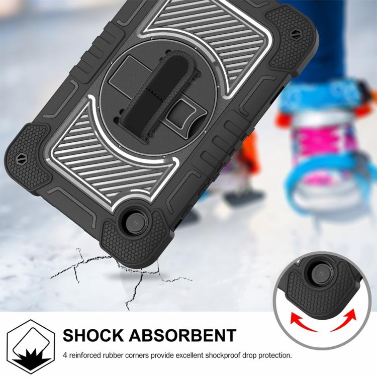 For Samsung Galaxy Tab A11 360 Degree Rotation PC Contrast Silicone Tablet Case