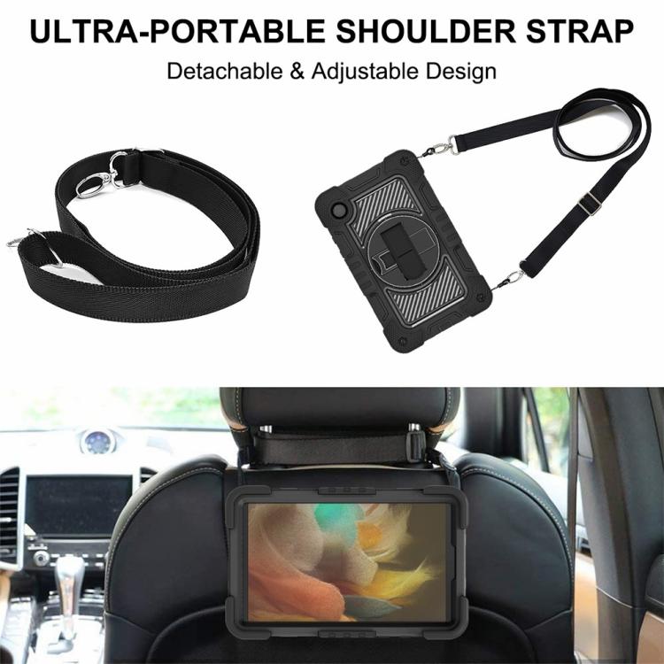For Samsung Galaxy Tab A11 360 Degree Rotation PC Contrast Silicone Tablet Case