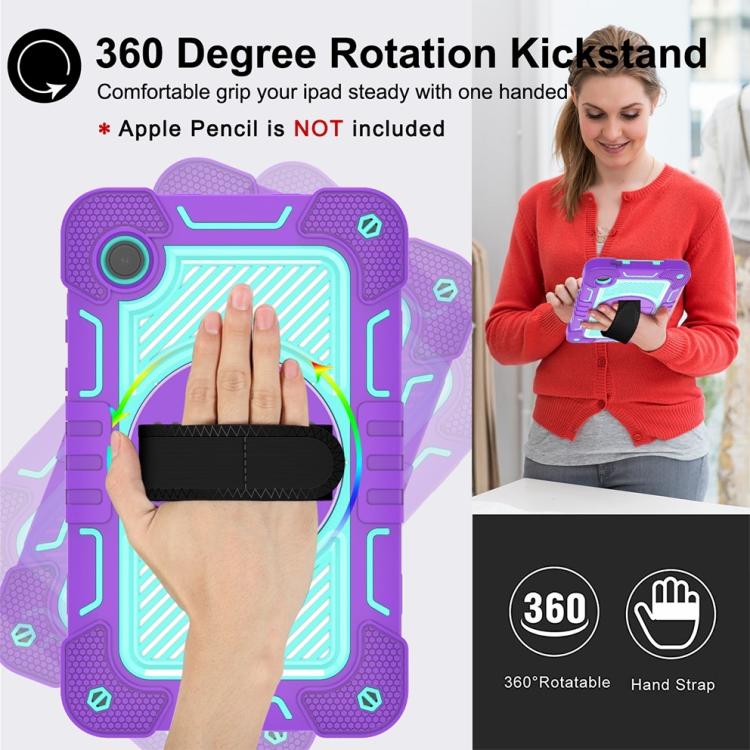 For Samsung Galaxy Tab A11 360 Degree Rotation PC Contrast Silicone Tablet Case
