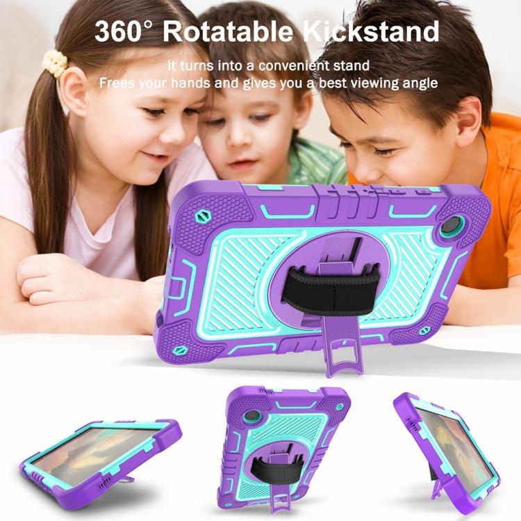 For Samsung Galaxy Tab A11 360 Degree Rotation PC Contrast Silicone Tablet Case