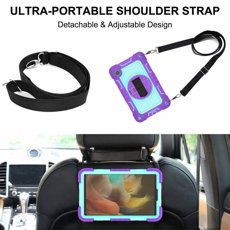 For Samsung Galaxy Tab A11 360 Degree Rotation PC Contrast Silicone Tablet Case