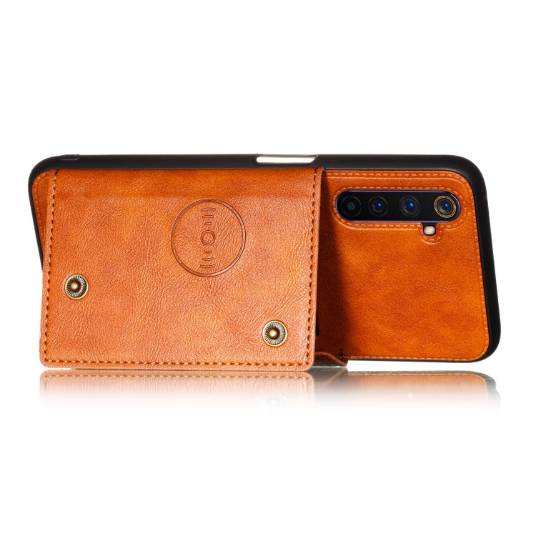 For OPPO Realme 6 Double Buckle PU + TPU Shockproof Magnetic Protective Case with Card Slot & Holder