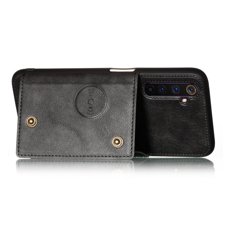 For OPPO Realme 6 Double Buckle PU + TPU Shockproof Magnetic Protective Case with Card Slot & Holder