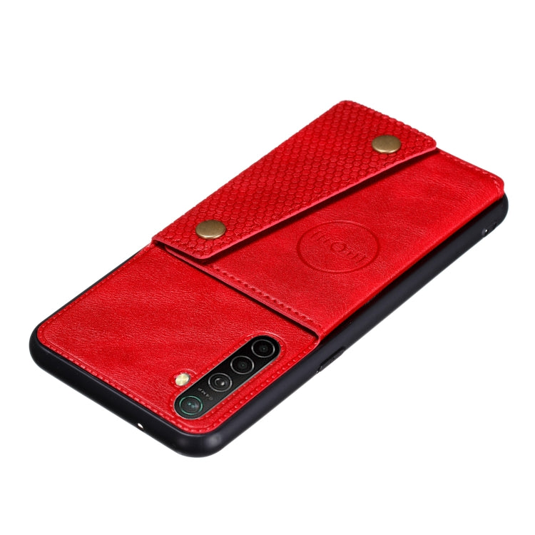 For OPPO X50 Pro 5G Double Buckle PU + TPU Shockproof Magnetic Protective Case with Card Slot & Holder