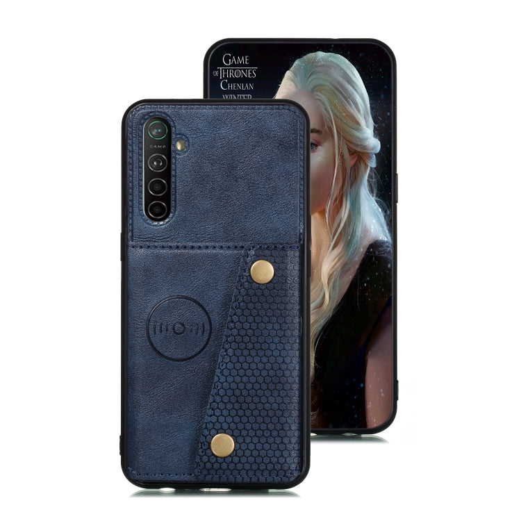 For OPPO X50 Pro 5G Double Buckle PU + TPU Shockproof Magnetic Protective Case with Card Slot & Holder