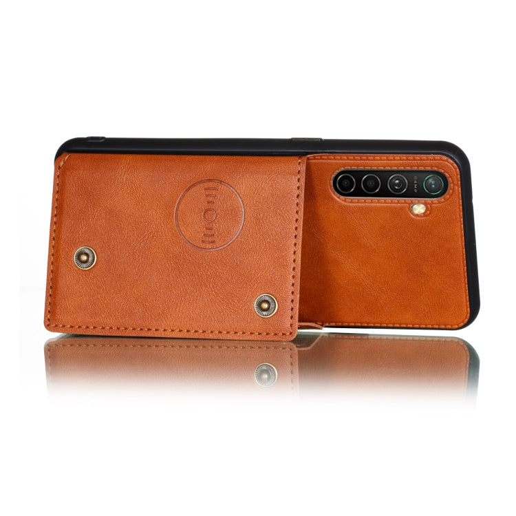 For OPPO X50 Pro 5G Double Buckle PU + TPU Shockproof Magnetic Protective Case with Card Slot & Holder