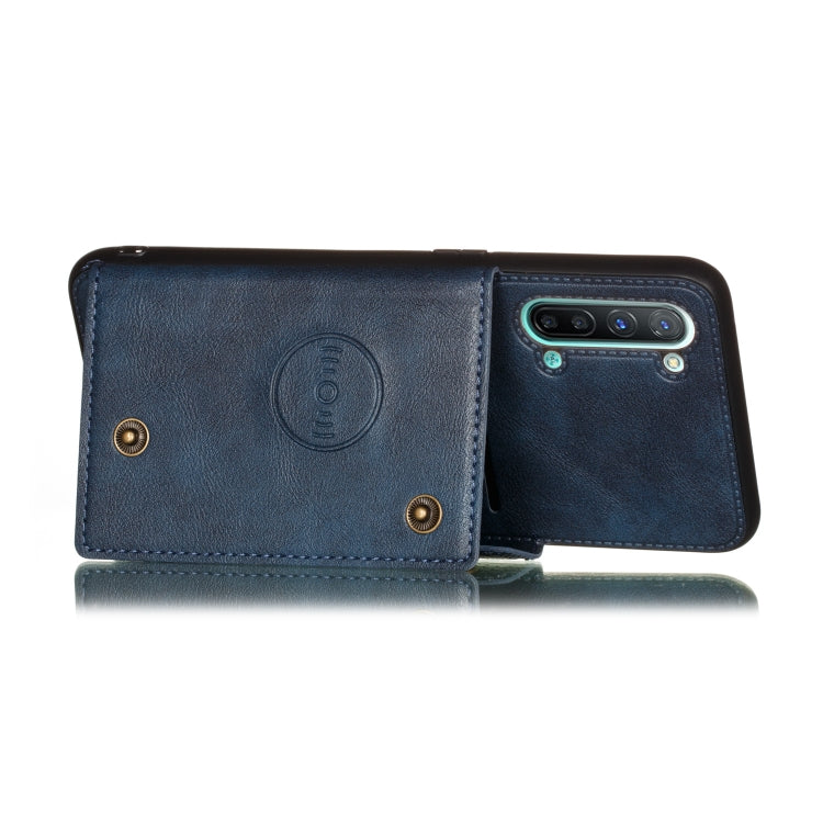 For OPPO Reno3 Double Buckle PU + TPU Shockproof Magnetic Protective Case with Card Slot & Holder